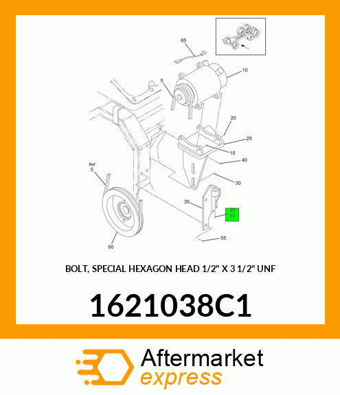 BOLT, SPECIAL HEXAGON HEAD 1/2" X 3 1/2" UNF 1621038C1