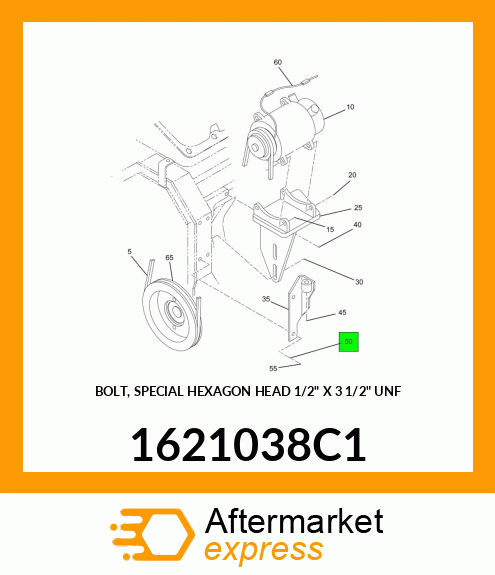 BOLT, SPECIAL HEXAGON HEAD 1/2" X 3 1/2" UNF 1621038C1