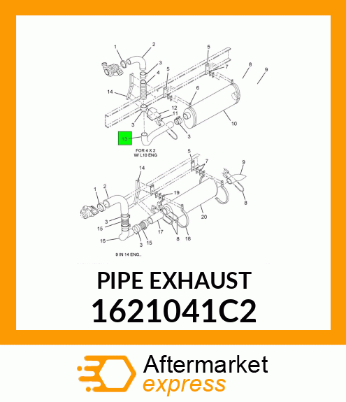 PIPE EXHAUST 1621041C2