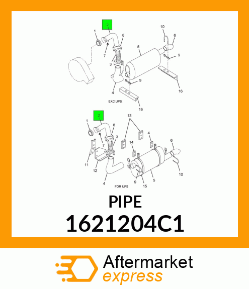 PIPE EXHAUST 1621204C1