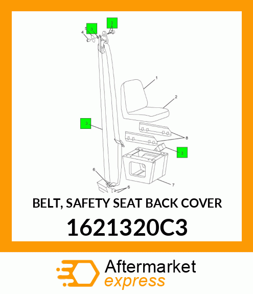 BELT, SAFETY SEAT BACK COVER 1621320C3