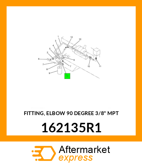 FITTING, ELBOW 90 DEGREE 3/8" MPT 162135R1