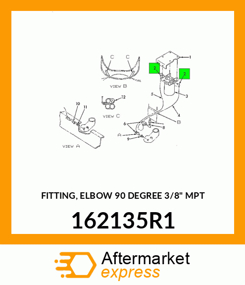 FITTING, ELBOW 90 DEGREE 3/8" MPT 162135R1