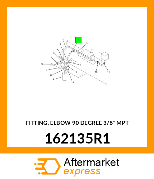 FITTING, ELBOW 90 DEGREE 3/8" MPT 162135R1