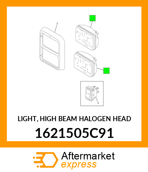 LIGHT, HIGH BEAM HALOGEN HEAD 1621505C91
