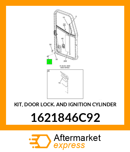 KIT, DOOR LOCK AND IGNITION CYLINDER 1621846C92