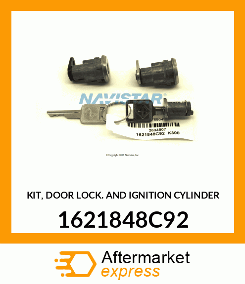 KIT, DOOR LOCK AND IGNITION CYLINDER 1621848C92