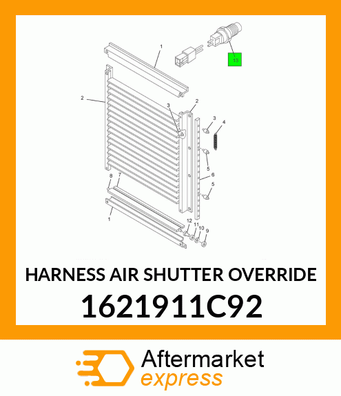 HARNESS AIR SHUTTER OVERRIDE 1621911C92