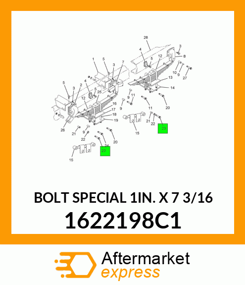 BOLT SPECIAL 1IN. X 7 3/16 1622198C1