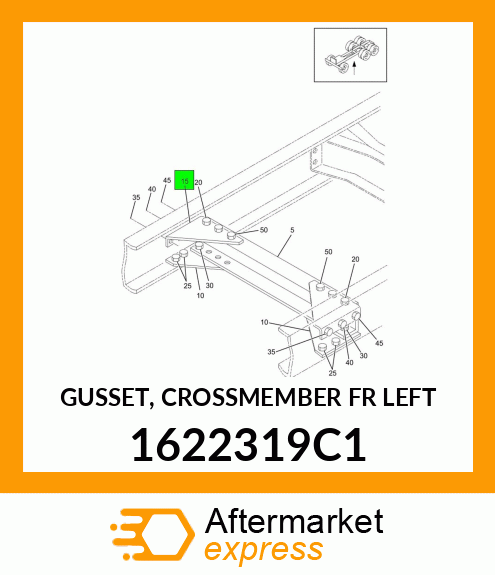 GUSSET, CROSSMEMBER FR LEFT 1622319C1