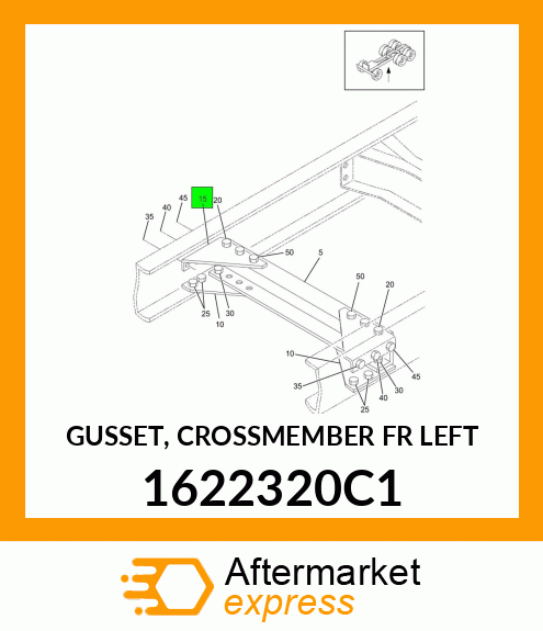 GUSSET, CROSSMEMBER FR LEFT 1622320C1
