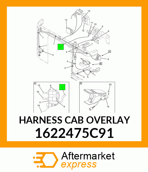 HARNESS CAB OVERLAY 1622475C91