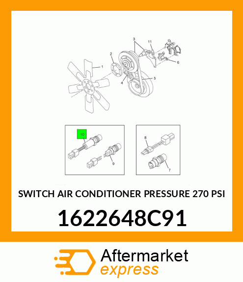 SWITCH AIR CONDITIONER PRESSURE 270 PSI 1622648C91