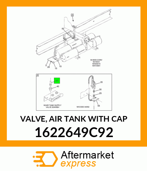 VALVE, AIR TANK WITH CAP 1622649C92