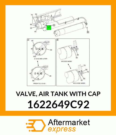 VALVE, AIR TANK WITH CAP 1622649C92