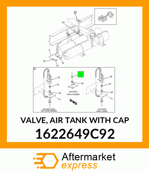 VALVE, AIR TANK WITH CAP 1622649C92