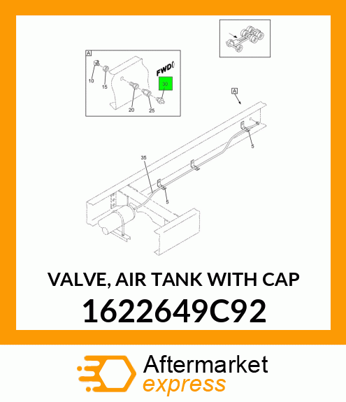 VALVE, AIR TANK WITH CAP 1622649C92