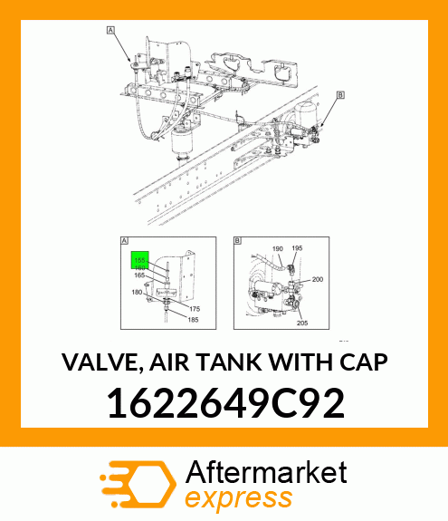 VALVE, AIR TANK WITH CAP 1622649C92