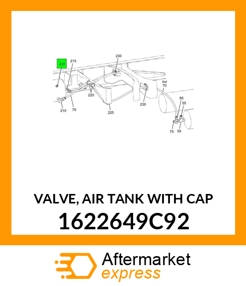 VALVE, AIR TANK WITH CAP 1622649C92