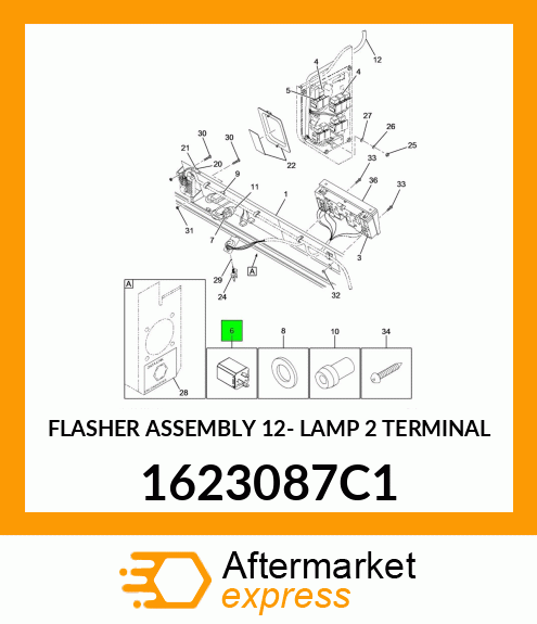 FLASHER ASSEMBLY 12- LAMP 2 TERMINAL 1623087C1