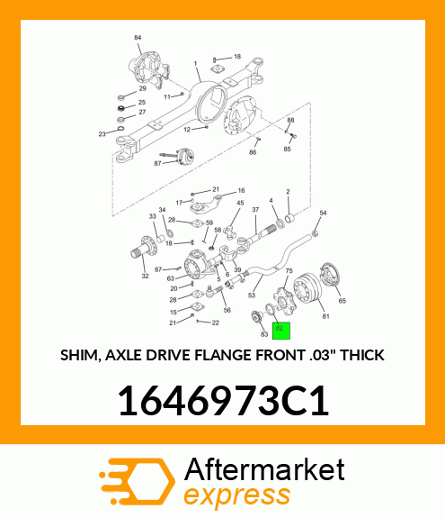 SHIM, AXLE DRIVE FLANGE FRONT .03" THICK 1646973C1