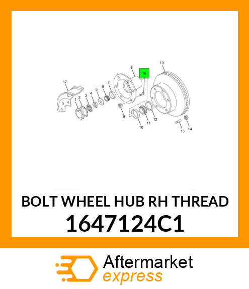 BOLT WHEEL HUB RH THREAD 1647124C1