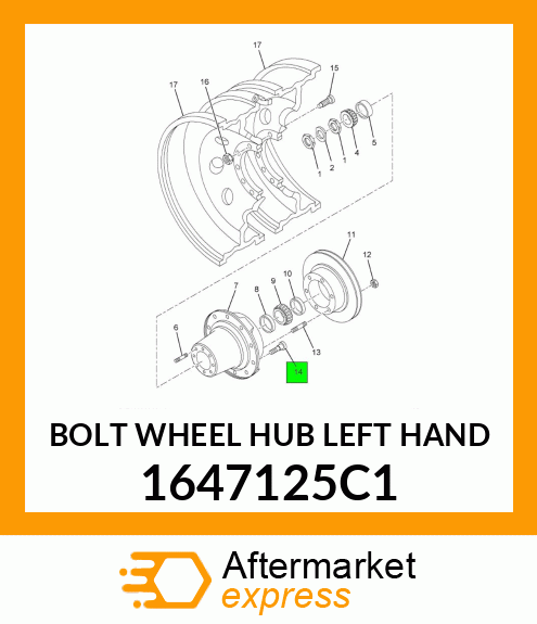 BOLT WHEEL HUB LEFT HAND 1647125C1