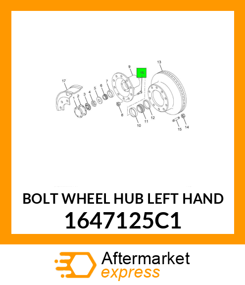 BOLT WHEEL HUB LEFT HAND 1647125C1