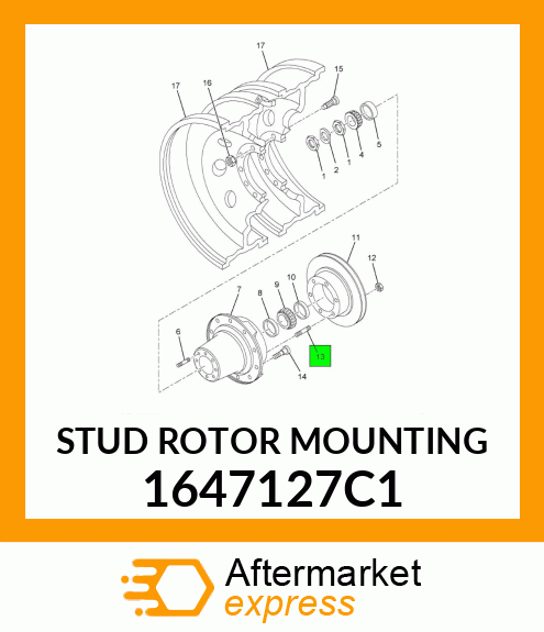 STUD ROTOR MOUNTING 1647127C1