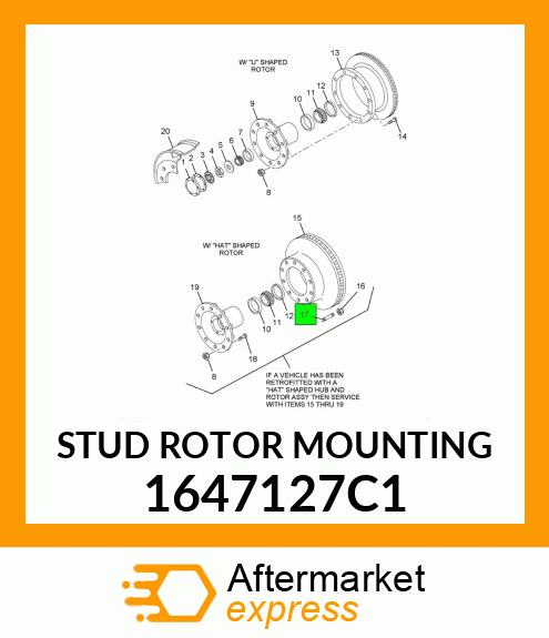 STUD ROTOR MOUNTING 1647127C1