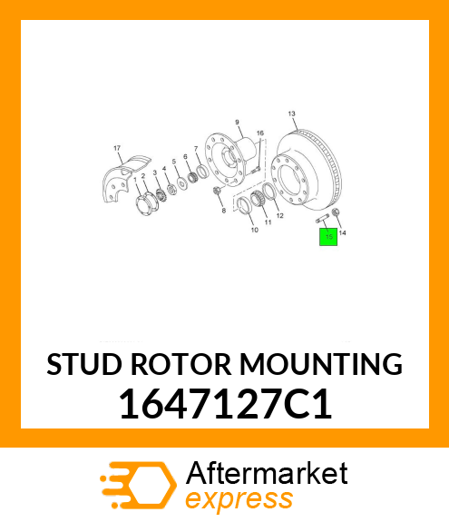 STUD ROTOR MOUNTING 1647127C1