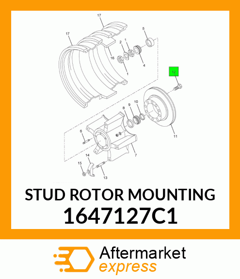 STUD ROTOR MOUNTING 1647127C1