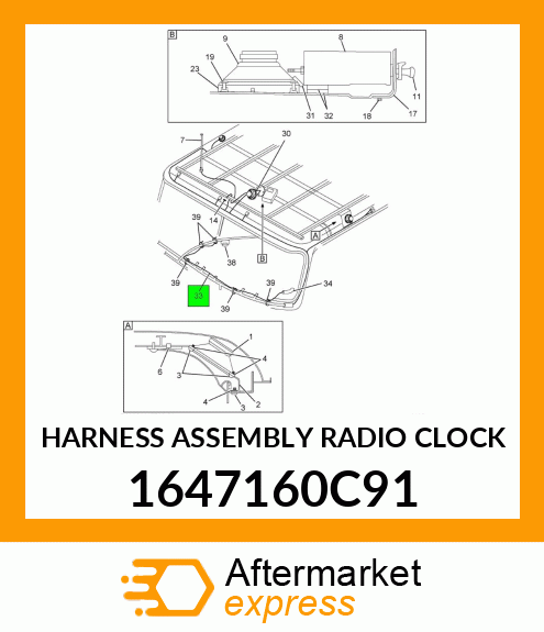 HARNESS ASSEMBLY RADIO CLOCK 1647160C91