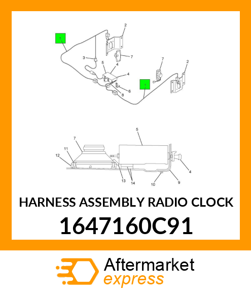 HARNESS ASSEMBLY RADIO CLOCK 1647160C91