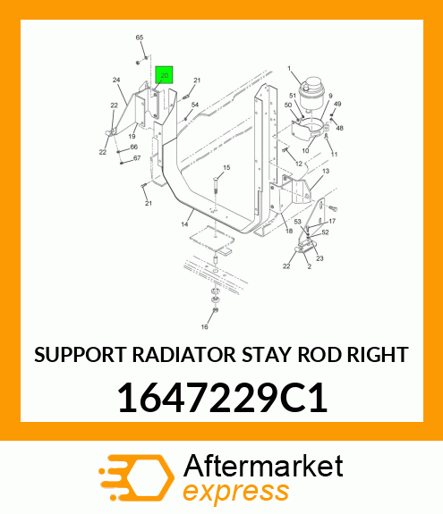 SUPPORT RADIATOR STAY ROD RIGHT 1647229C1