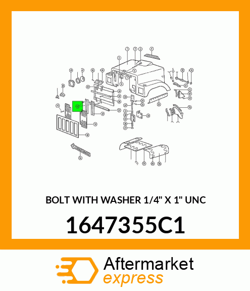 BOLT WITH WASHER 1/4" X 1" UNC 1647355C1