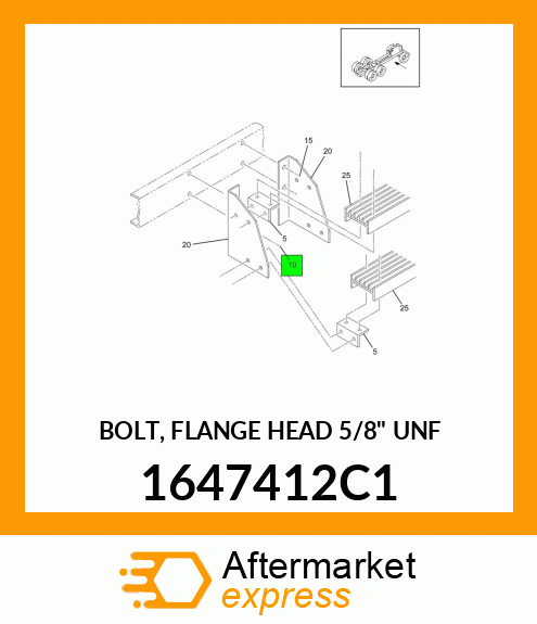 BOLT, FLANGE HEAD 5/8" UNF 1647412C1