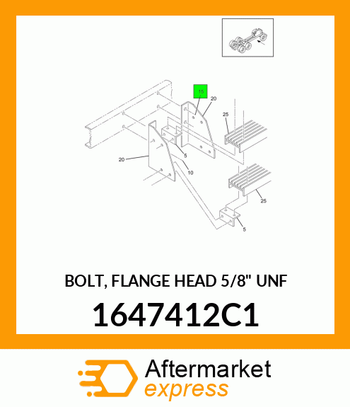 BOLT, FLANGE HEAD 5/8" UNF 1647412C1