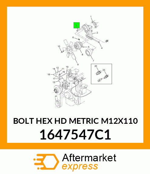 BOLT HEX HD METRIC M12X110 1647547C1