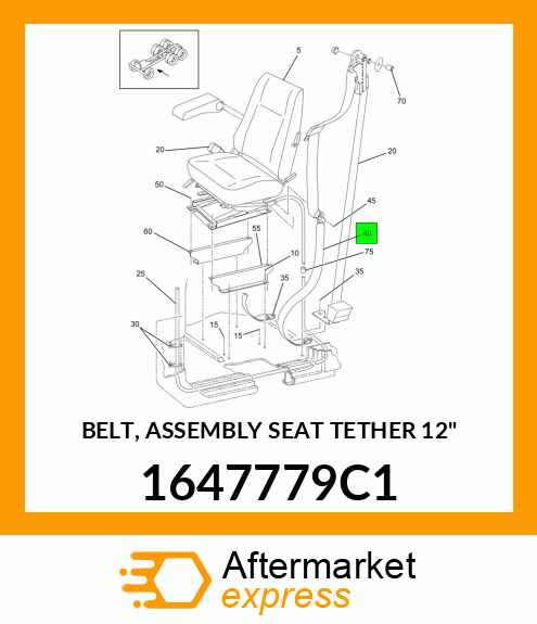 BELT, ASSEMBLY SEAT TETHER 12" 1647779C1