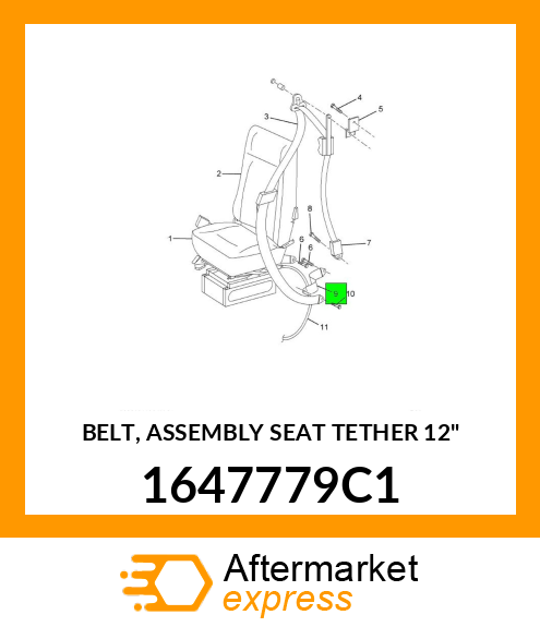 BELT, ASSEMBLY SEAT TETHER 12" 1647779C1