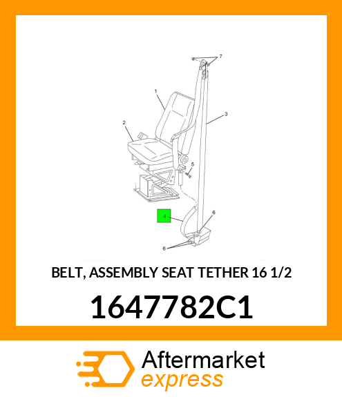 BELT, ASSEMBLY SEAT TETHER 16 1/2" 1647782C1