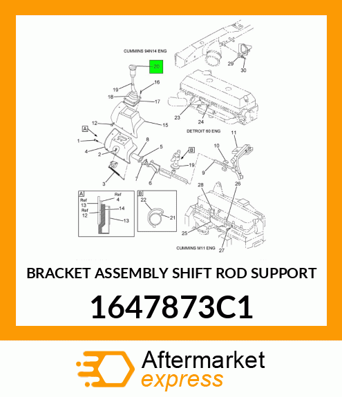 BRACKET ASSEMBLY SHIFT ROD SUPPORT 1647873C1