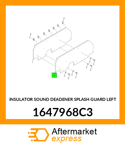 INSULATOR SOUND DEADENER SPLASH GUARD LEFT 1647968C3