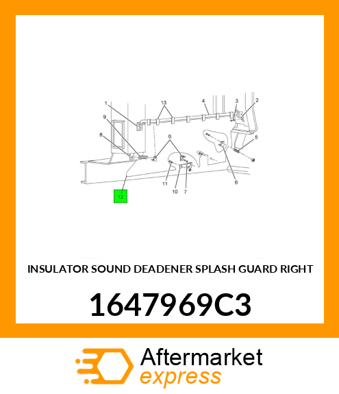 INSULATOR SOUND DEADENER SPLASH GUARD RIGHT 1647969C3