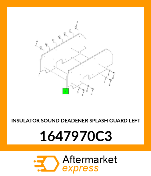 INSULATOR SOUND DEADENER SPLASH GUARD LEFT 1647970C3