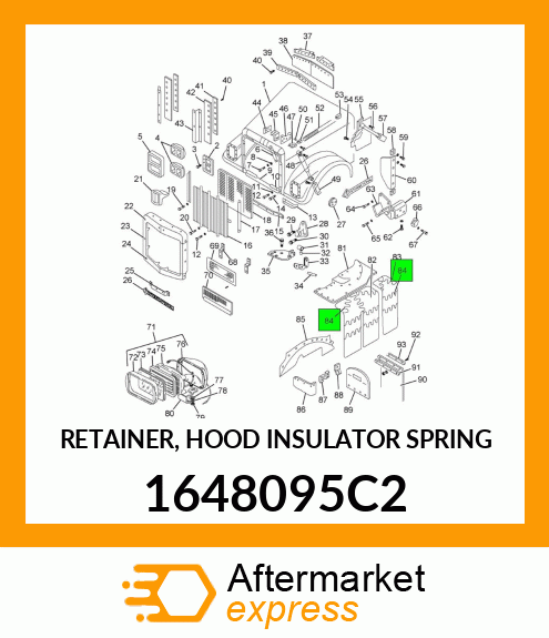 RETAINER, HOOD INSULATOR SPRING 1648095C2