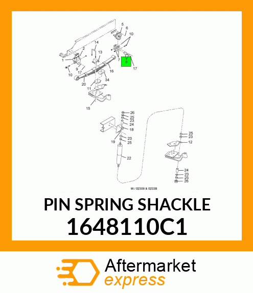 PIN SPRING SHACKLE 1648110C1