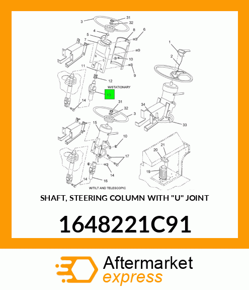 SHAFT, STEERING COLUMN WITH "U" JOINT 1648221C91