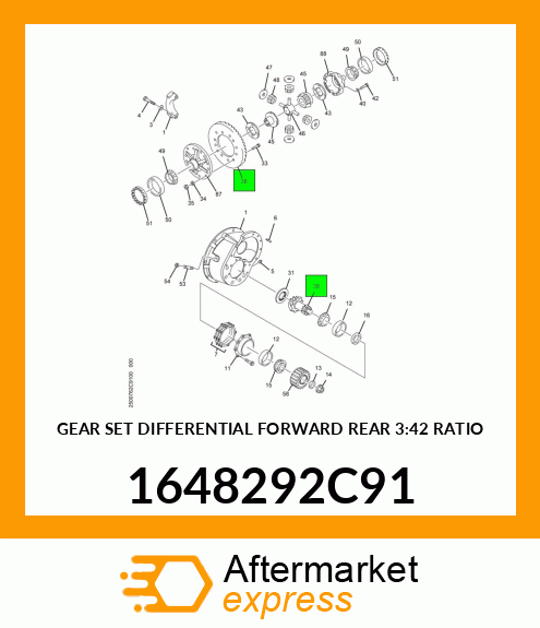 GEAR SET DIFFERENTIAL FORWARD REAR 3:42 RATIO 1648292C91